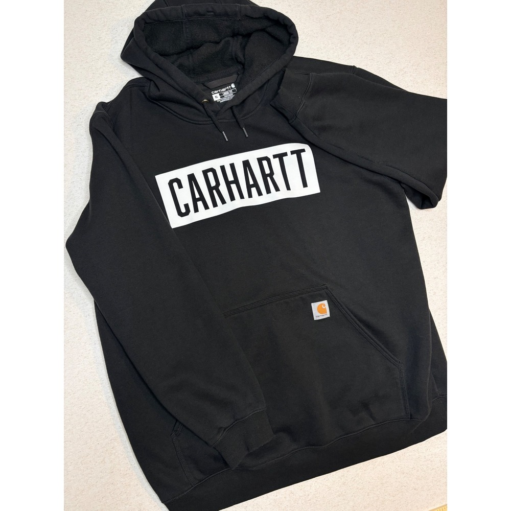 Carhartt Mens Loose Fit Graphic Hoodie Black TS5882-M XL Logo Sweatshirt